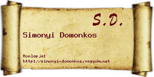Simonyi Domonkos névjegykártya